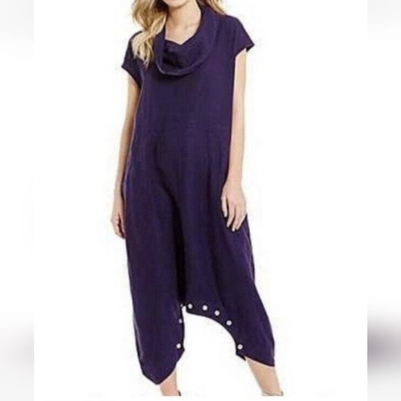 Bryn Walker Atticus cowl neck linen romper/jumpsuit - Picture 2 of 13